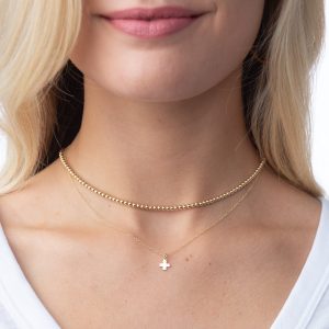 16 Necklace Gold – Signature Cross Gold Charm
