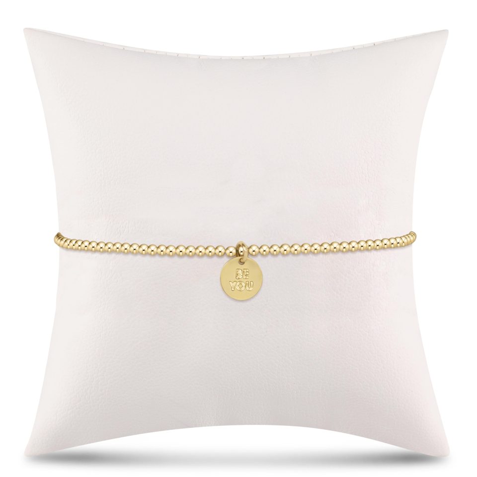 egirl Classic Gold 2mm Bead Bracelet- be you. Small Gold Disc