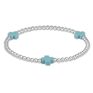 Signature Cross Sterling Pattern 3mm Bead Bracelet