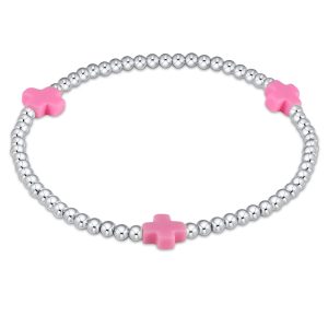 Signature Cross Sterling Pattern 3mm Bead Bracelet