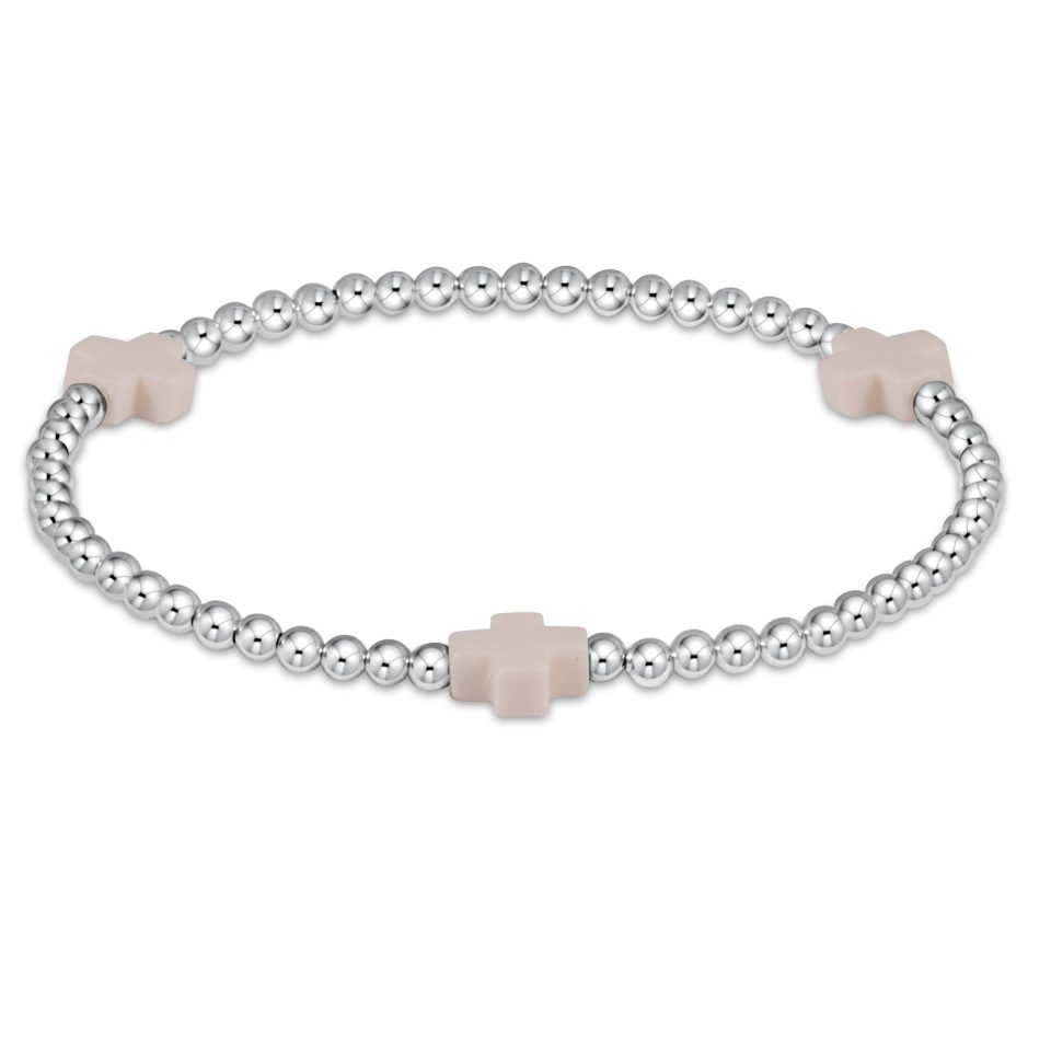Signature Cross Sterling Pattern 3mm Bead Bracelet