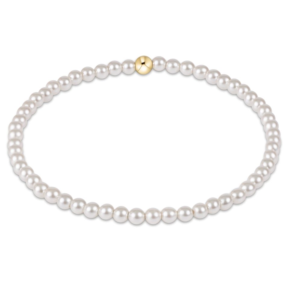 classic pearl 3mm bead bracelet
