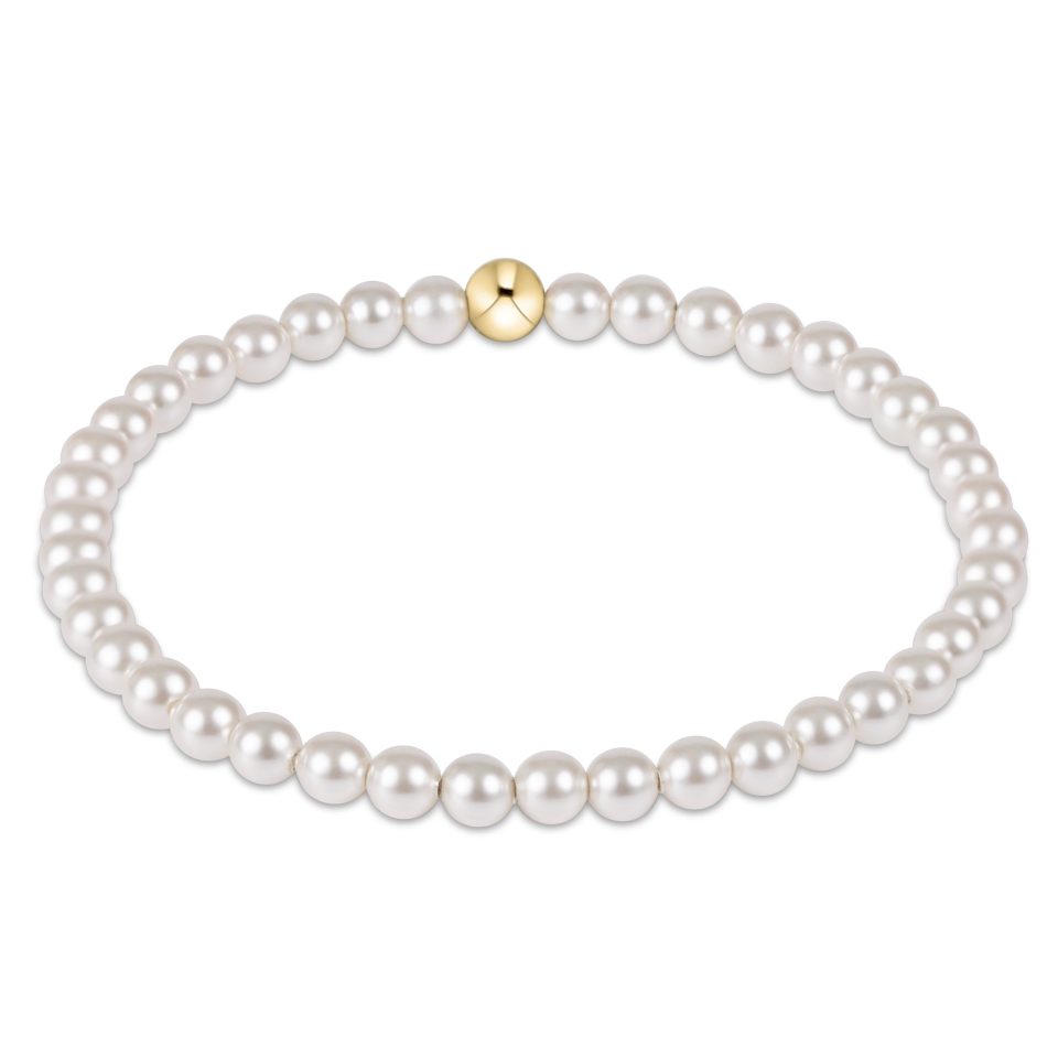 classic pearl 4mm bead bracelet