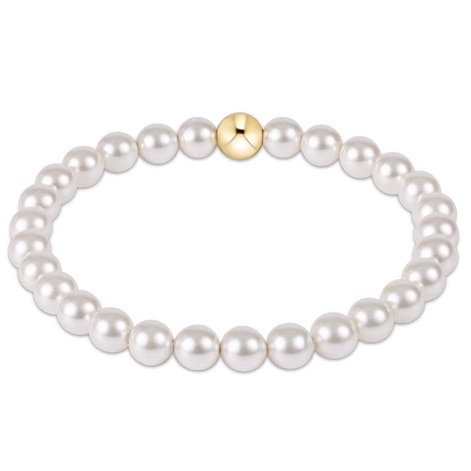 classic pearl 6mm bead bracelet