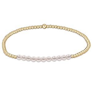 Gold Bliss 2mm Bead Bracelet – Pearl