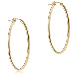 Oval Gold 2 Hoop – Smooth