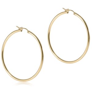 Round Gold 2 Hoop – Smooth