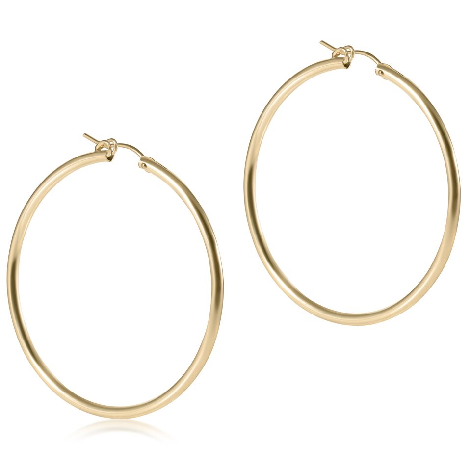Round Gold 2 Hoop - Smooth