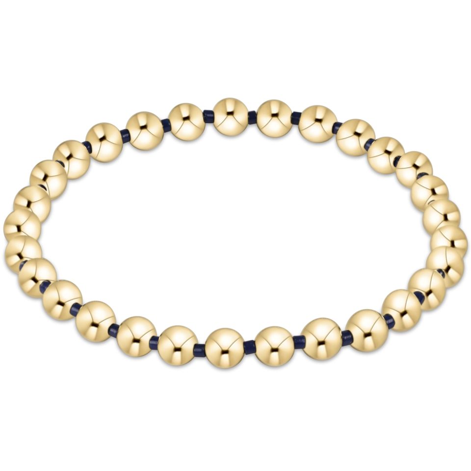 Gameday Hope Grateful 5mm Bead Bracelet - Navy