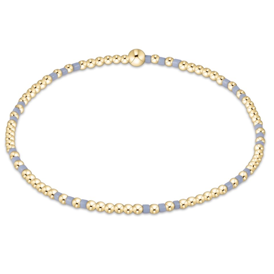Gameday Hope Joy Pattern 2mm Bead Bracelet - Light Blue