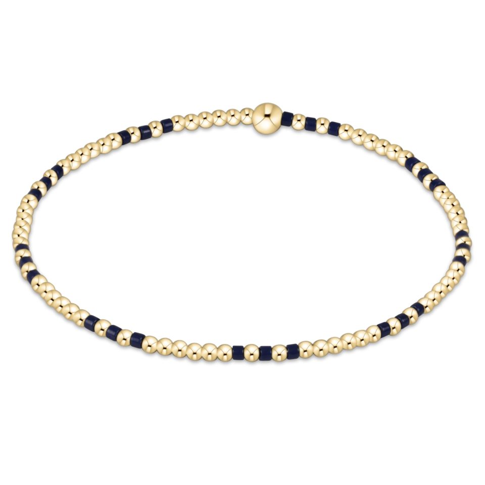 Gameday Hope Joy Pattern 2mm Bead Bracelet - Navy