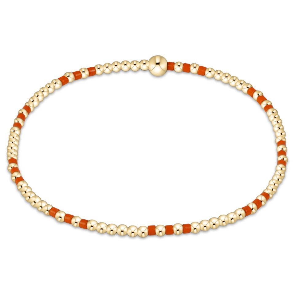 Gameday Hope Joy Pattern 2mm Bead Bracelet - Orange