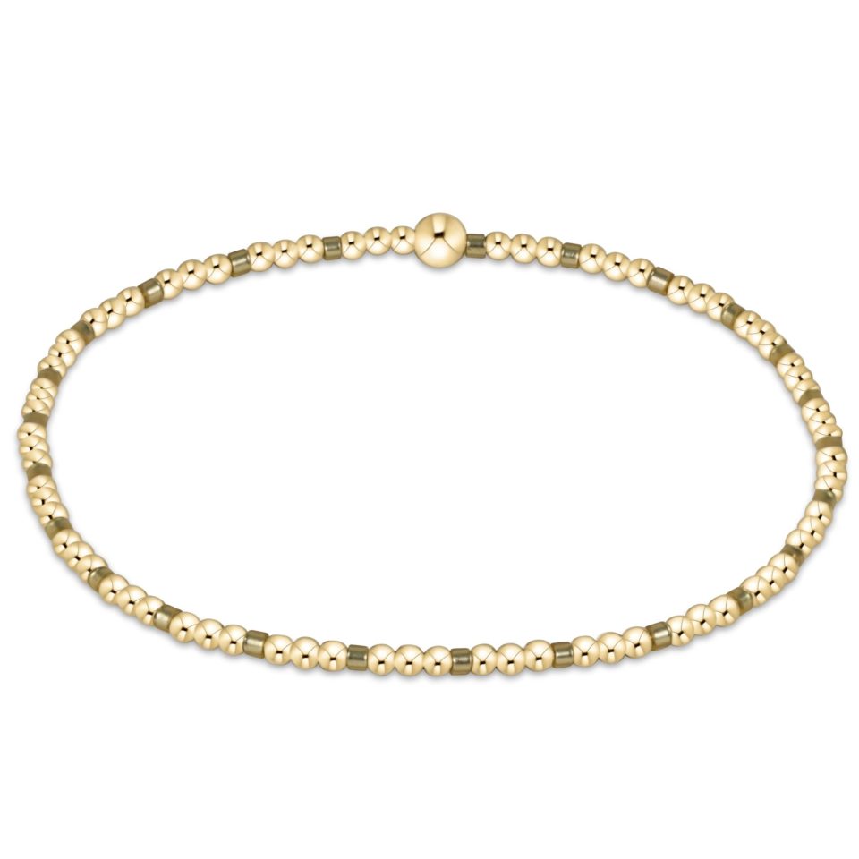 Gameday Hope Sincerity Pattern 2mm Bead Bracelet - Gold Luster