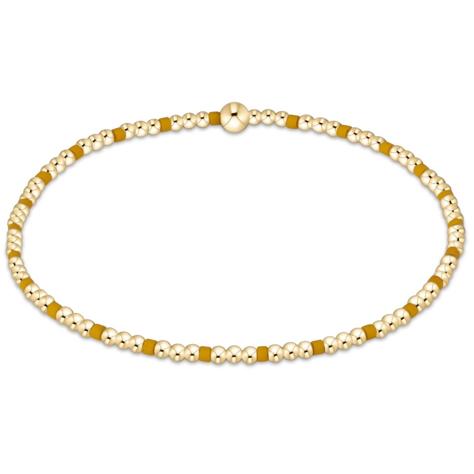 Gameday Hope Sincerity Pattern 2mm Bead Bracelet - Golden Yellow