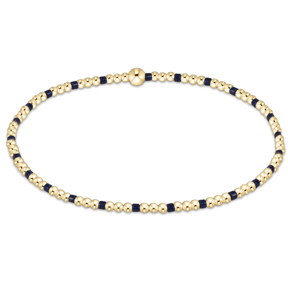 Gameday Hope Sincerity Pattern 2mm Bead Bracelet - Navy