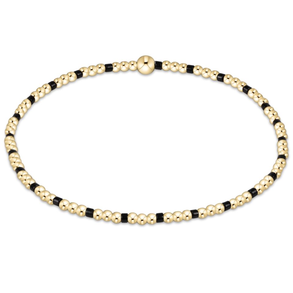 Gameday Hope Sincerity Pattern 2mm Bead Bracelet - Onyx