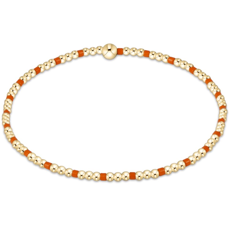 Gameday Hope Sincerity Pattern 2mm Bead Bracelet - Orange