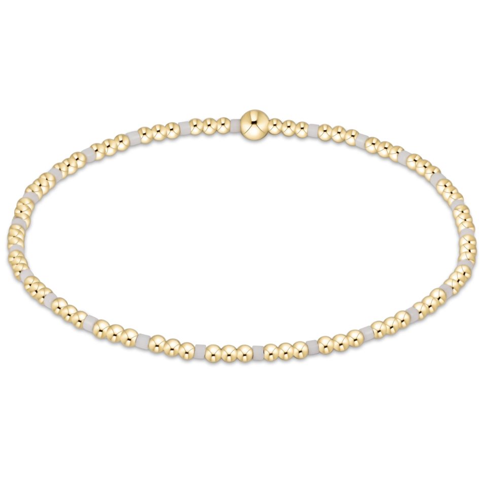 Gameday Hope Sincerity Pattern 2mm Bead Bracelet - White