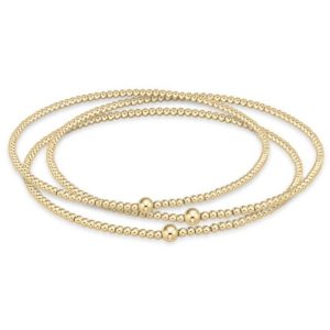 Classic Beaded Bangle Stack – 2mm