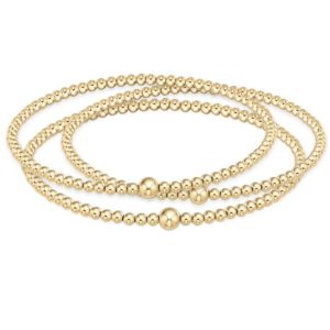 Classic Beaded Bangle Stack – 3mm