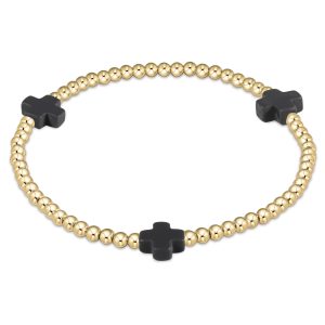 enewton Extends – Signature Cross Gold Pattern 3mm Bead Bracelet