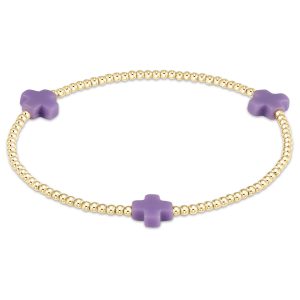 Signature Cross Gold Pattern 2mm Bead Bracelet