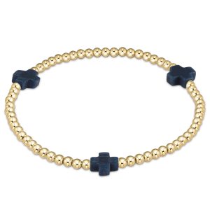 enewton Extends – Signature Cross Gold Pattern 3mm Bead Bracelet