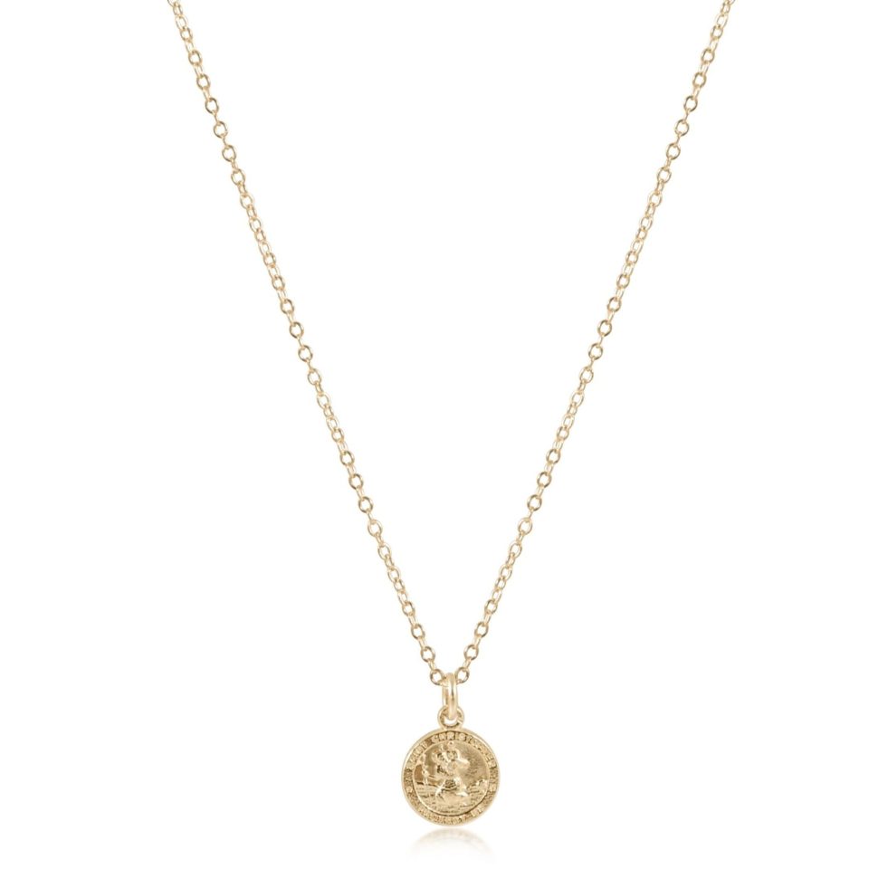 16 Necklace Gold - Protection Small Gold Disc