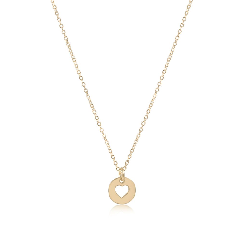 16 Necklace Gold - Love Small Gold Disc