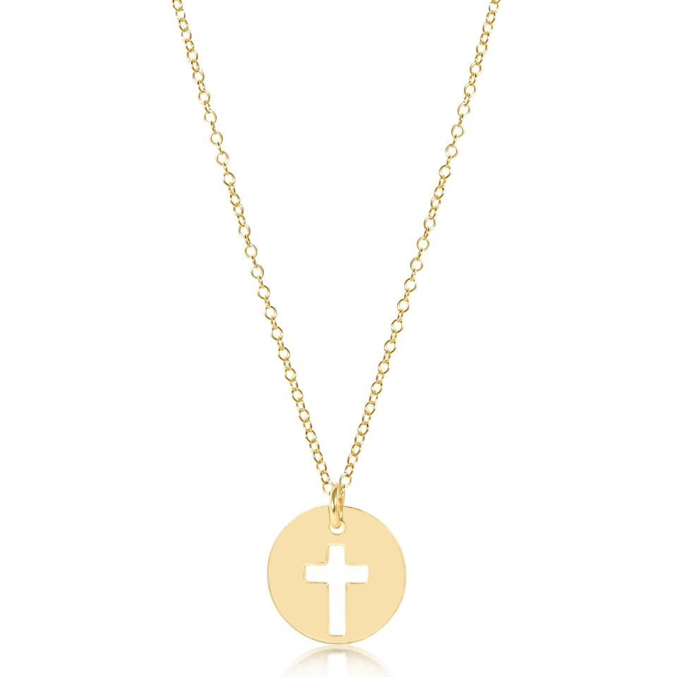 16 necklace gold - blessed disc