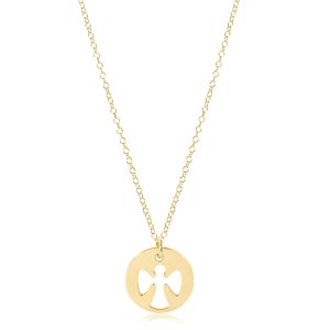 16 necklace gold – guardian angel gold disc