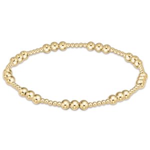 Classic Joy Pattern 4mm Bead Bracelet – Gold