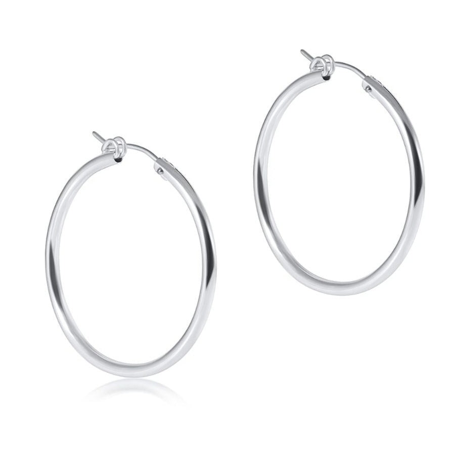 Round Sterling 1.25 Hoop - Smooth