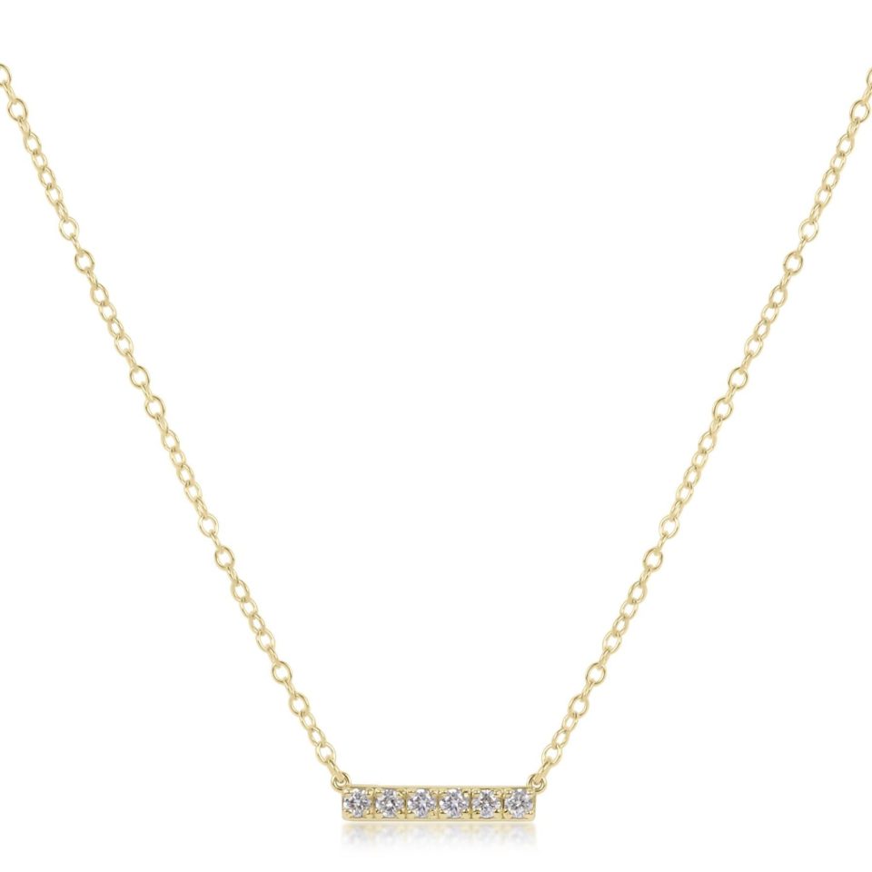 14kt Gold and Diamond Significance Bar Necklace - Six