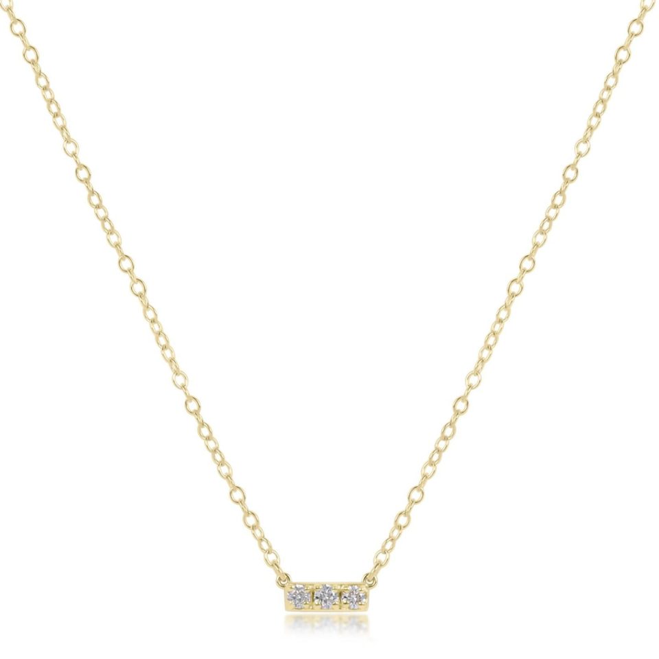 14kt Gold and Diamond Significance Bar Necklace - Three