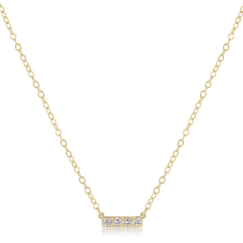 14kt Gold and Diamond Significance Bar Necklace - Four