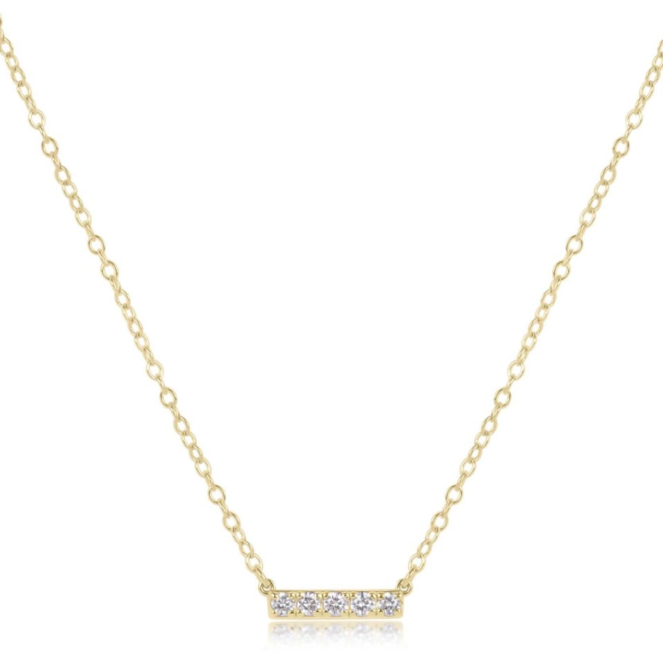 14kt Gold and Diamond Significance Bar Necklace - Five