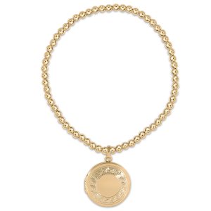 Classic Gold 3mm Bead Bracelet – Cherish Small Gold Locket