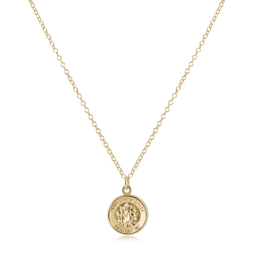 16 Necklace Gold - Protection Gold Disc
