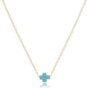 16 Necklace Gold – Signature Cross Small