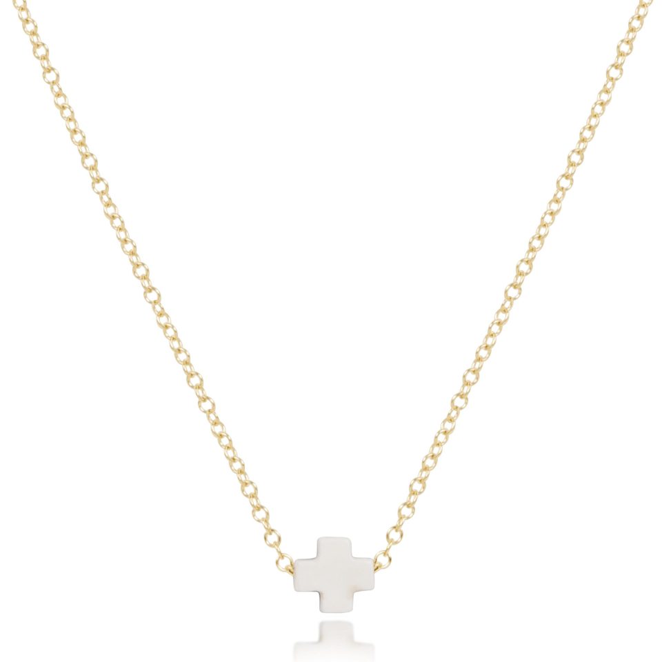16 Necklace Gold - Signature Cross Small