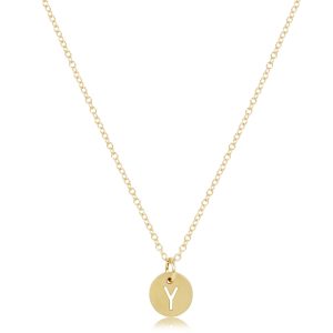 16 Necklace Gold – Respect Small Gold Disc