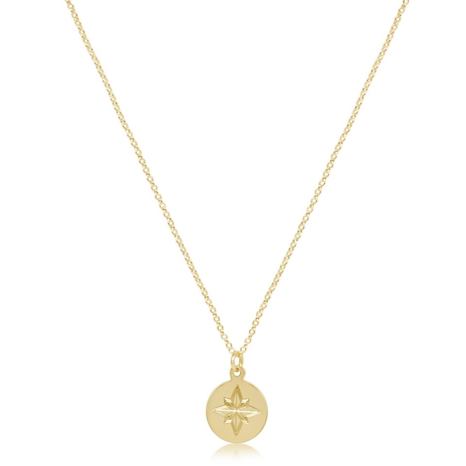 16 Necklace Gold - Direction Gold Disc