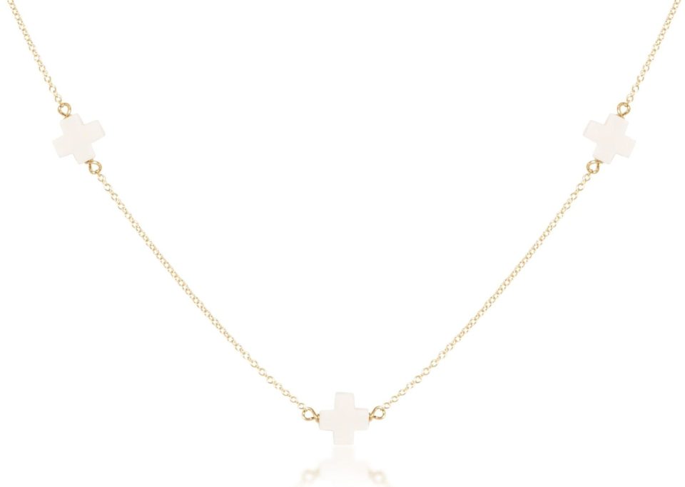 Choker Simplicity Chain Gold - Signature Cross Off-White