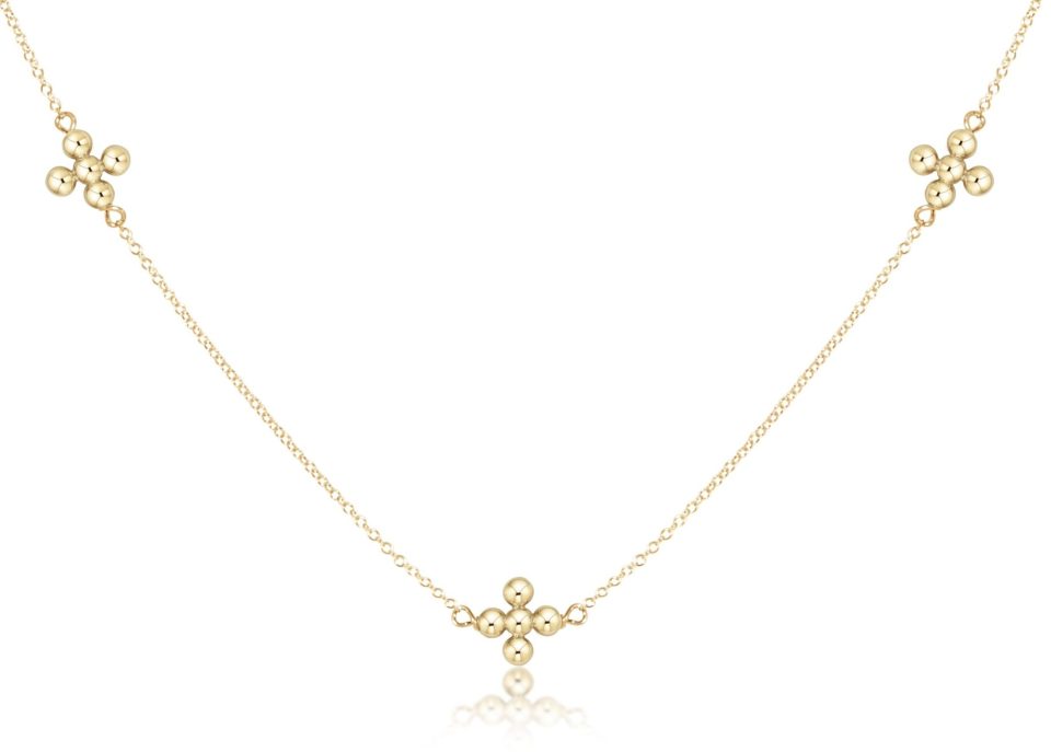 Choker Simplicity Chain Gold - Classic Beaded Signature Cross Gold
