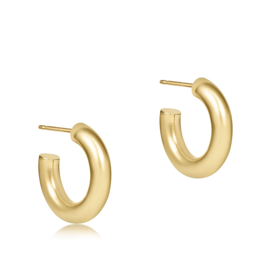 Round Gold 0.5 Post Hoop - 4mm - Smooth