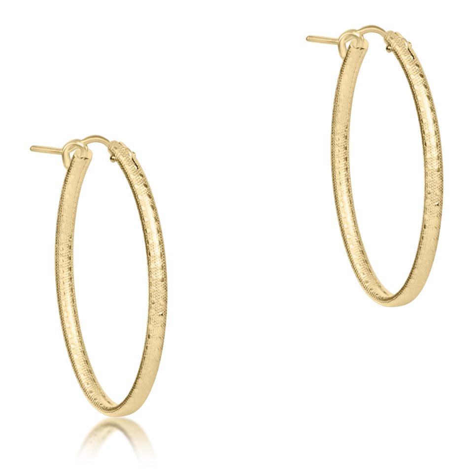 Oval Gold 1 Hoop- Textured