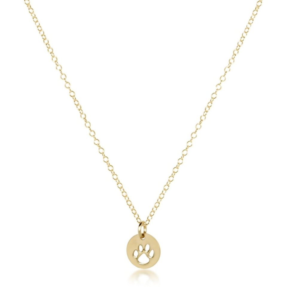 egirl 14 Necklace Gold- Paw Print Small Gold Disc