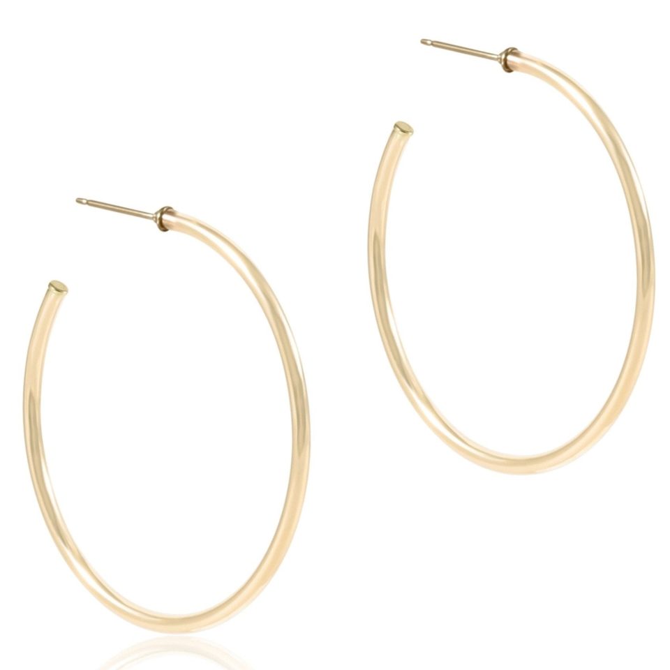 Round Gold 1.75 Post Hoop - 2mm - Smooth