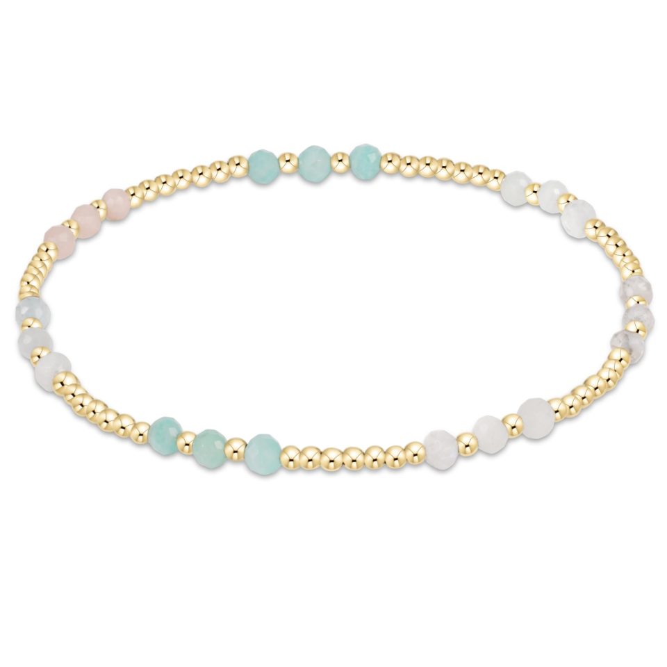 Gemstone Gold Joy Pattern 3mm Bead Bracelet - Hot Mess SS25